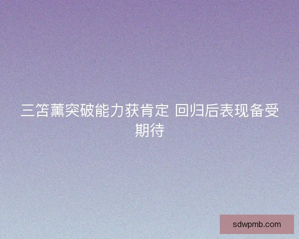三笘薰突破能力获肯定 回归后表现备受期待